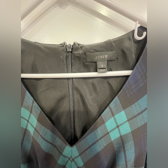 J. Crew Black Watch Green Tartan Dress / Size 2 - Picture 7 of 8